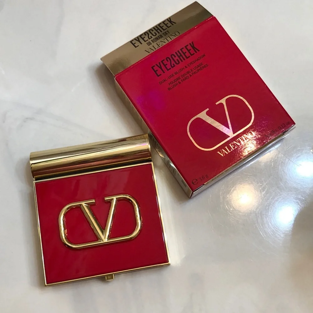 Valentino EYE2CHEEK Dual-Use Blush & Eyeshadow Shade 08 Roman Sky + Brush NIB